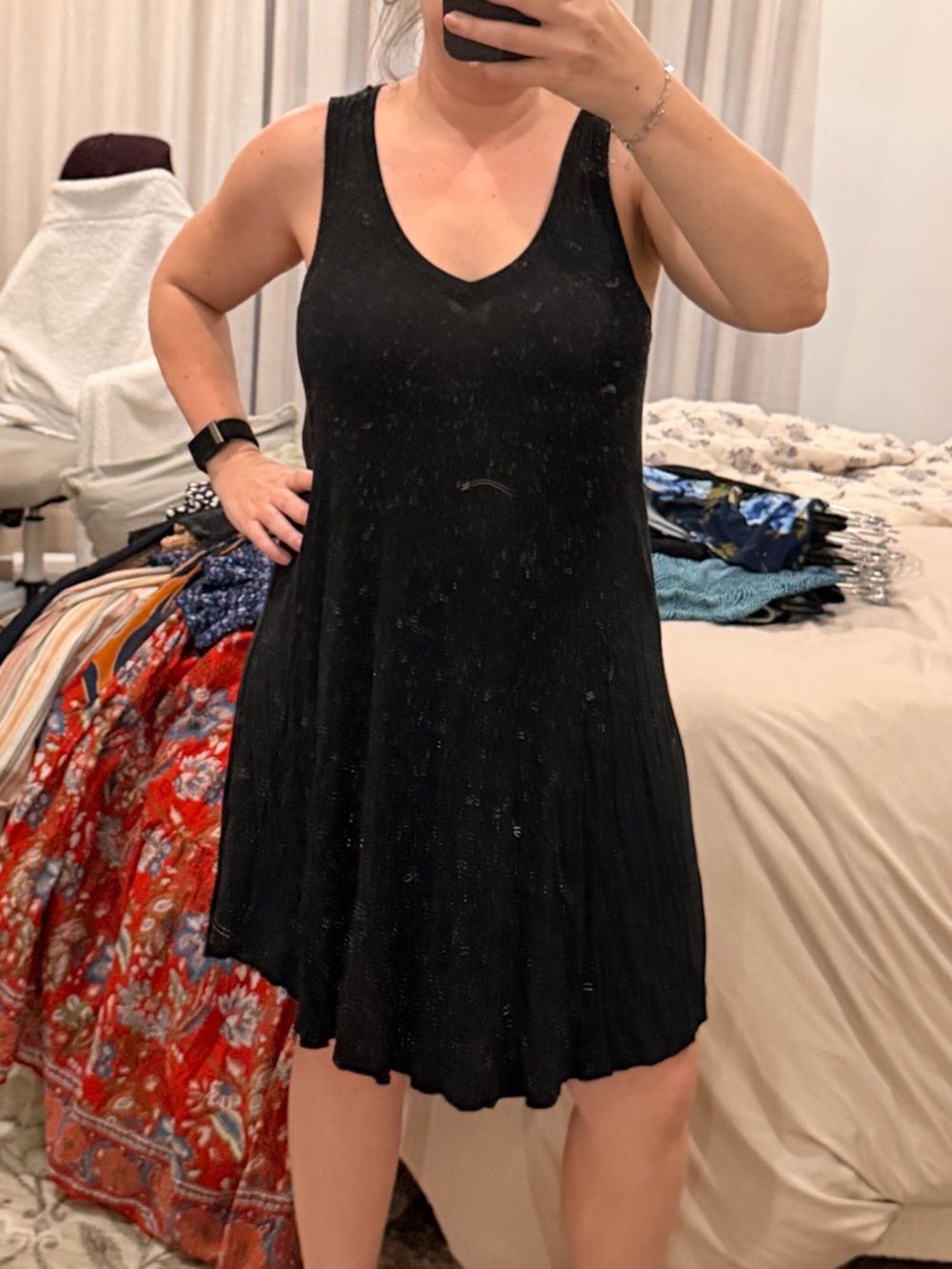 Z Supply Black Scoop Neck Mini Dress